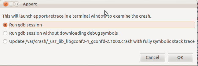 Retrace action dialog Retrace action dialog